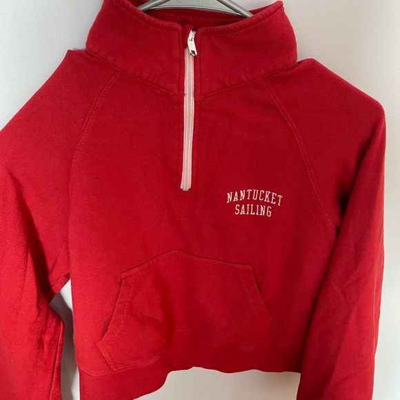 Brandy red cropped hoodie - Picture 1 of 2